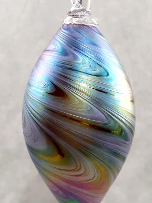 #01072612 Icicle Ornament Purple colors Iridised 8.25''LX3''W $65.00