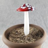 #04152403 mushroom with glass stake 6''Hx4''W $70