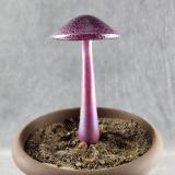 #04152437 mushroom with glass stake 7''Hx4''W $70