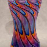 #12042504 Drinking glass 6''H X 3.5''W  Rainbow feather  design  $90.00