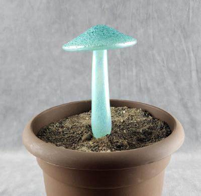 #04152428 mushroom with glass stake 6''Hx4''W $70
