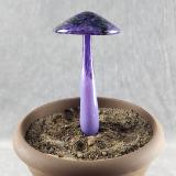 #04152436 mushroom with glass stake 7''Hx4''W $70
