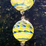 #08262502 Four Hanging Ball Sculpture SeaHawk Colors LG-6.5'' Med-5.25'' Sm-3.5'' Long 31.5'' $250.00