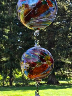 #05032601 Four Ball Hanging Sculpture Confetti Design LG-6.75'' Med-5.75'' Sm-4.75'' Xsm-3.5'' total length 31.5'' $225.00
