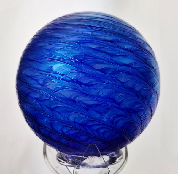 #05022602 SM Float Cobalt Feather Twist Design 4.5'' Iridized $55.00