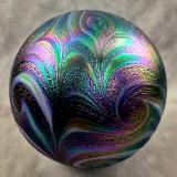 #09012606 Glass Float Starry Night Design Iridized 6.25''  $80.00