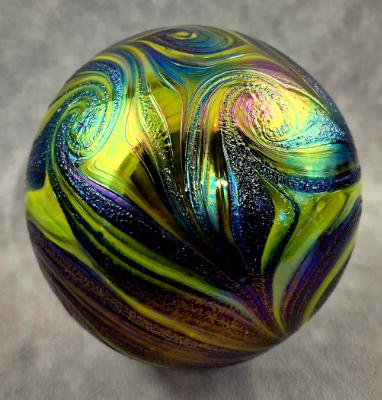 #09012602 Glass Float Starry Night Design 6'' Iridized $80.00