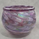 #10262625 Bowl purples feather twist Iridised 3.75''HX6.25''W $125.00