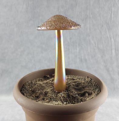#04152450 mushroom with glass stake 7''Hx4''W $70