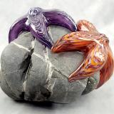 #24 #09162510 Two Starfish on rock Purple & Orange 5.5''HX5''WX6''D $260.00