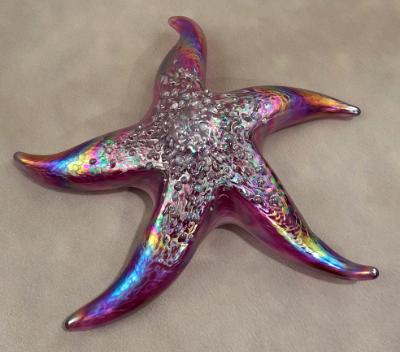 #18 #10262640 Starfish with wall hanger Iridised 7.25''W $90.00