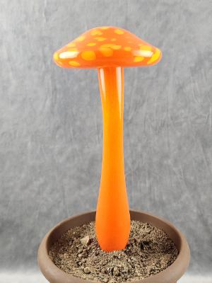 #04112403 LG mushroom with glass stake 13''Hx 6''W $100