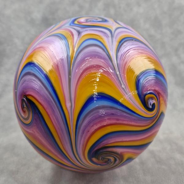 #07022604 Glass Float Rainbow swirls 6.5'' $125.00