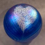 #01102617 Med Float white on blue heart design Iridised  5.75'' $80.00