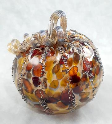 #10242509 Pumpkin Lg Silvered 5'' to 6'' $65.00