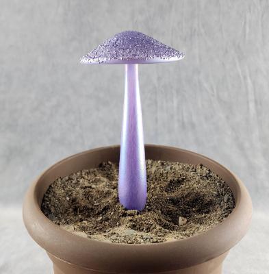 #04152458 mushroom with glass stake 7''Hx4''W $70