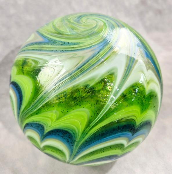 #02072603 Glass Float SeaHawks 12th Man sound wave design 6.5'' $80.00