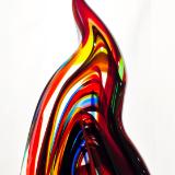 #05202601 solid sculpture rainbow flame 8.5''HX4.25''WX2.25''D $175.00