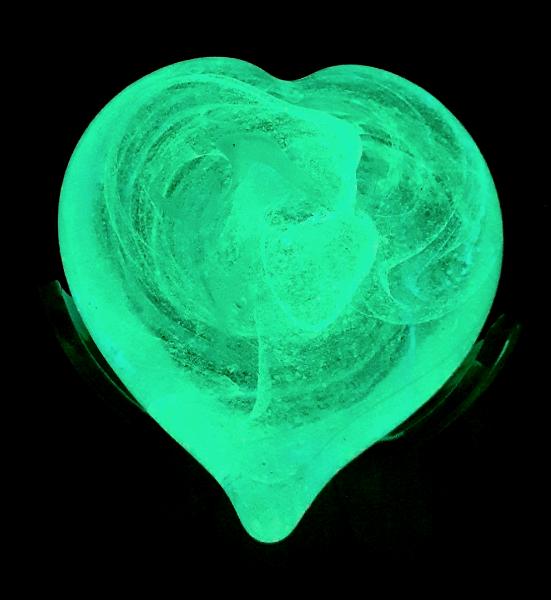 #11242517 Solid Sculpture Glow in the dark heart 1.5''HX3''WX3.25''L $85.00