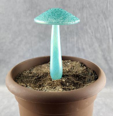 #04152427 mushroom with glass stake 7''Hx4''W $70